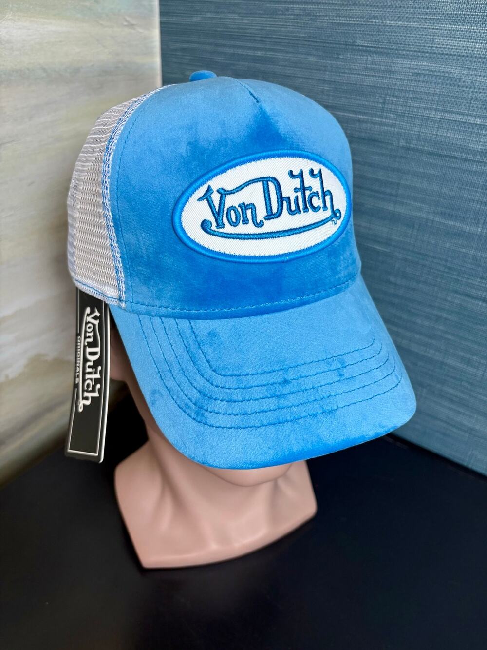 NWT - Von Dutch Blue Velvet Trucker Hat - Adjustable!